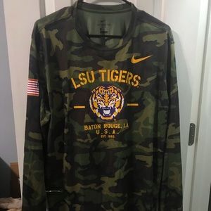 Long Sleeve Dri-fit Camouflage LSU shirt